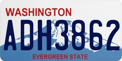 WA license plate ADH3862