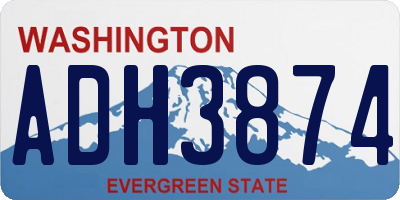 WA license plate ADH3874