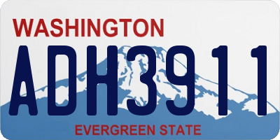 WA license plate ADH3911