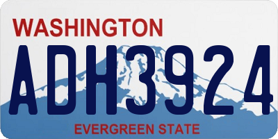 WA license plate ADH3924