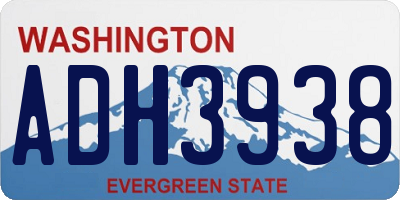 WA license plate ADH3938