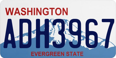 WA license plate ADH3967