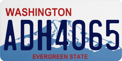 WA license plate ADH4065