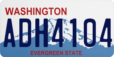 WA license plate ADH4104