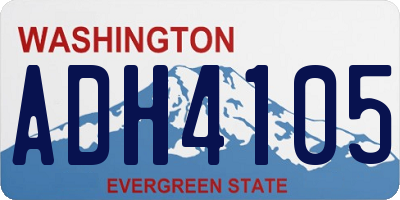 WA license plate ADH4105
