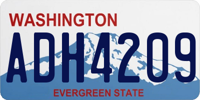 WA license plate ADH4209