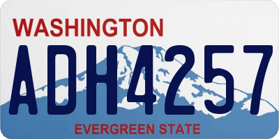 WA license plate ADH4257