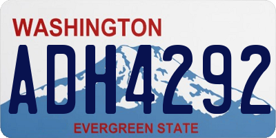 WA license plate ADH4292