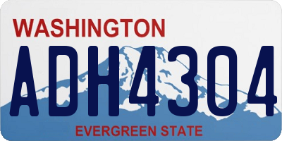 WA license plate ADH4304