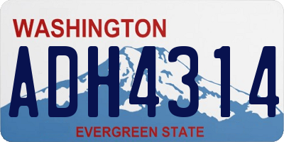 WA license plate ADH4314