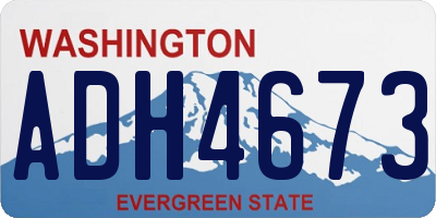 WA license plate ADH4673