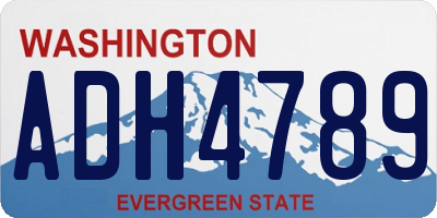 WA license plate ADH4789