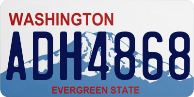 WA license plate ADH4868