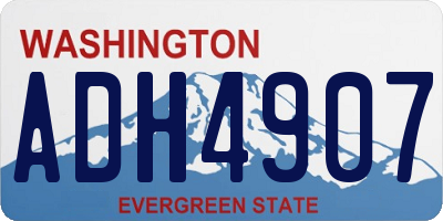 WA license plate ADH4907
