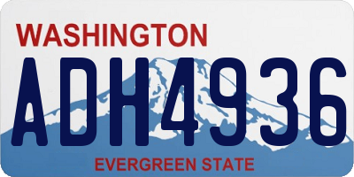 WA license plate ADH4936