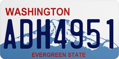 WA license plate ADH4951