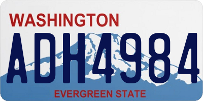 WA license plate ADH4984
