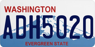WA license plate ADH5020