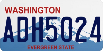 WA license plate ADH5024