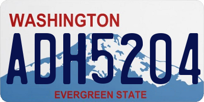 WA license plate ADH5204