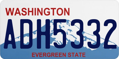 WA license plate ADH5332