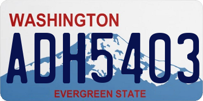 WA license plate ADH5403