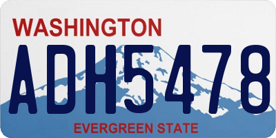 WA license plate ADH5478