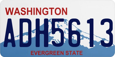 WA license plate ADH5613