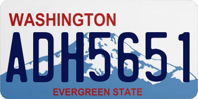 WA license plate ADH5651