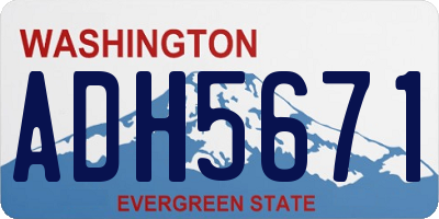 WA license plate ADH5671