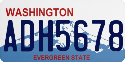 WA license plate ADH5678