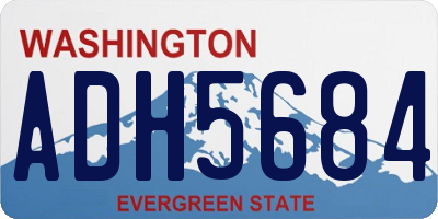 WA license plate ADH5684