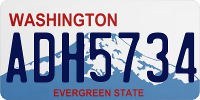 WA license plate ADH5734