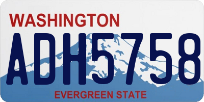 WA license plate ADH5758