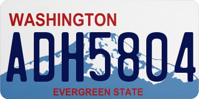 WA license plate ADH5804