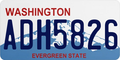 WA license plate ADH5826