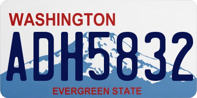 WA license plate ADH5832