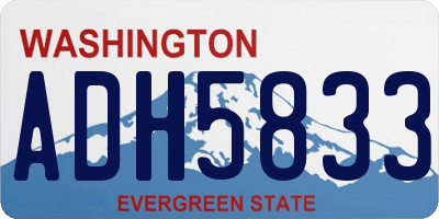 WA license plate ADH5833