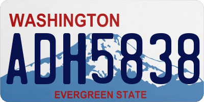 WA license plate ADH5838