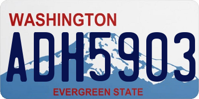 WA license plate ADH5903