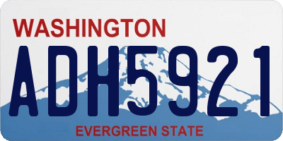 WA license plate ADH5921