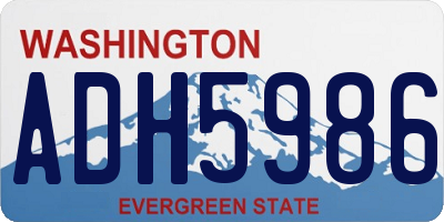 WA license plate ADH5986
