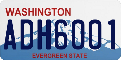 WA license plate ADH6001