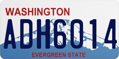 WA license plate ADH6014