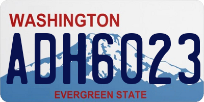 WA license plate ADH6023