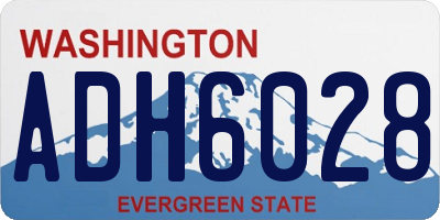 WA license plate ADH6028