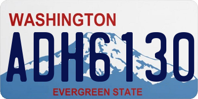 WA license plate ADH6130