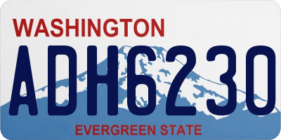 WA license plate ADH6230