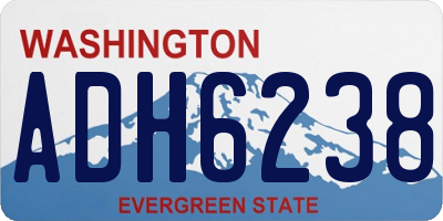 WA license plate ADH6238