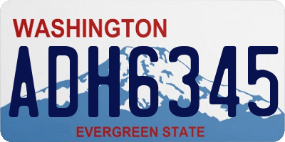 WA license plate ADH6345